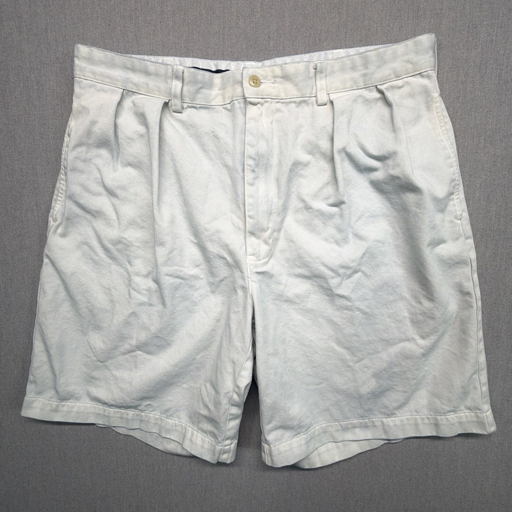 VTG Polo Ralph Lauren Tyler Shorts Mens 36 White Chino Pleated Chino